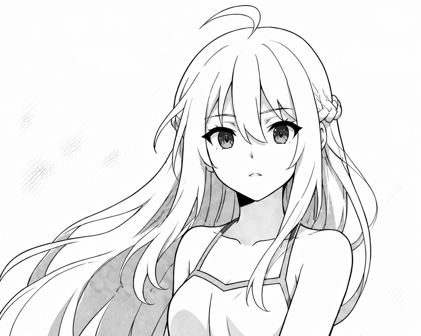 Extracted landscape panel of the light-haired character